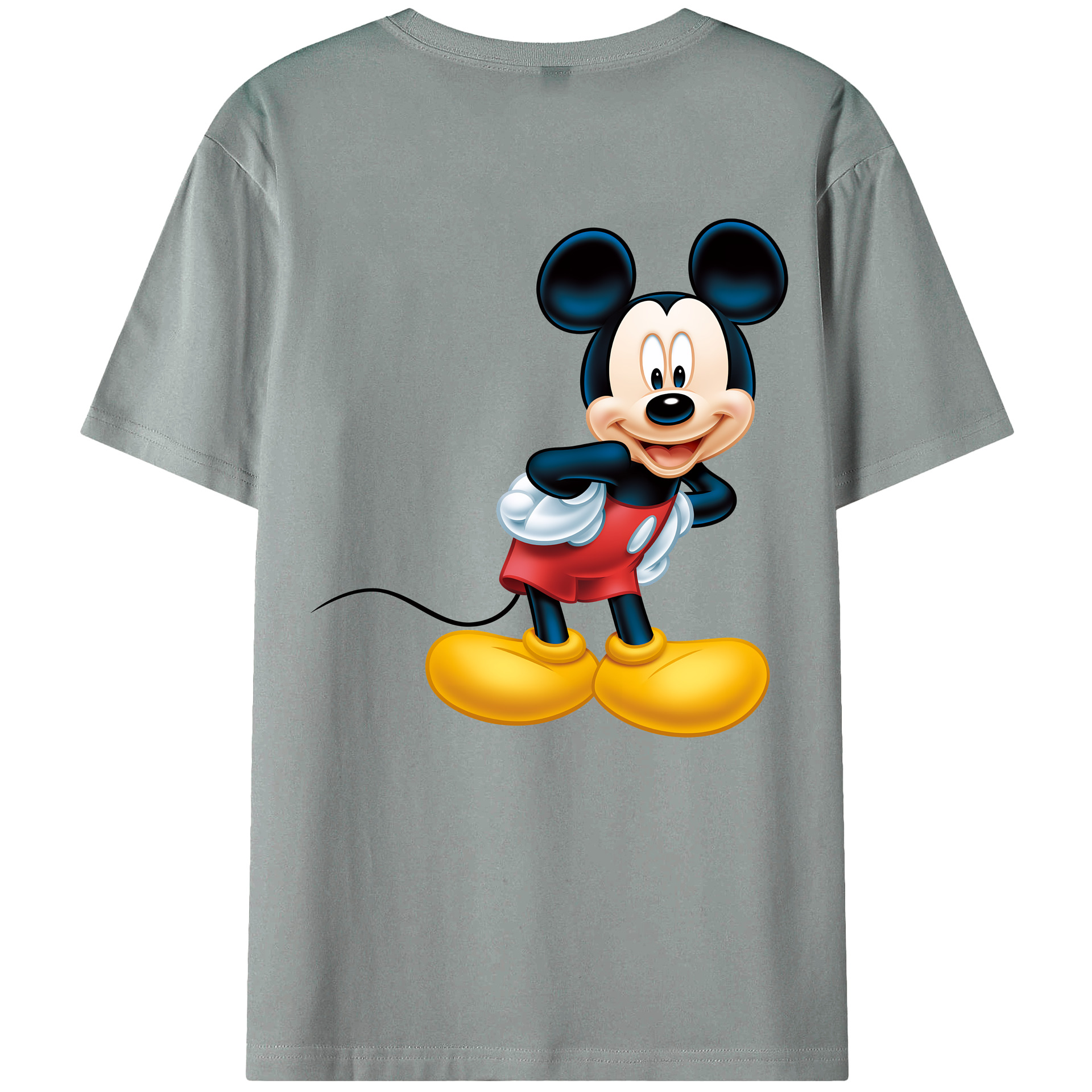 （画像用） ミッキーマウス Mickey Mouse 綿100％ メンズ半袖Tシャツ（バックプリント） 通気性